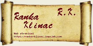 Ranka Klinac vizit kartica